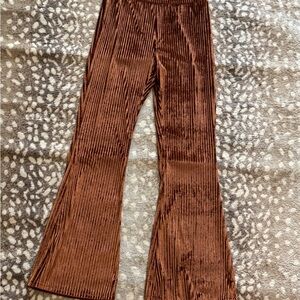 Brown Velvet Kids Flared Pants